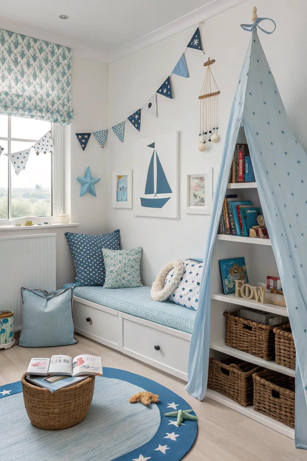 A seafaring theme infuses your toddler's room with a sense of adventure.