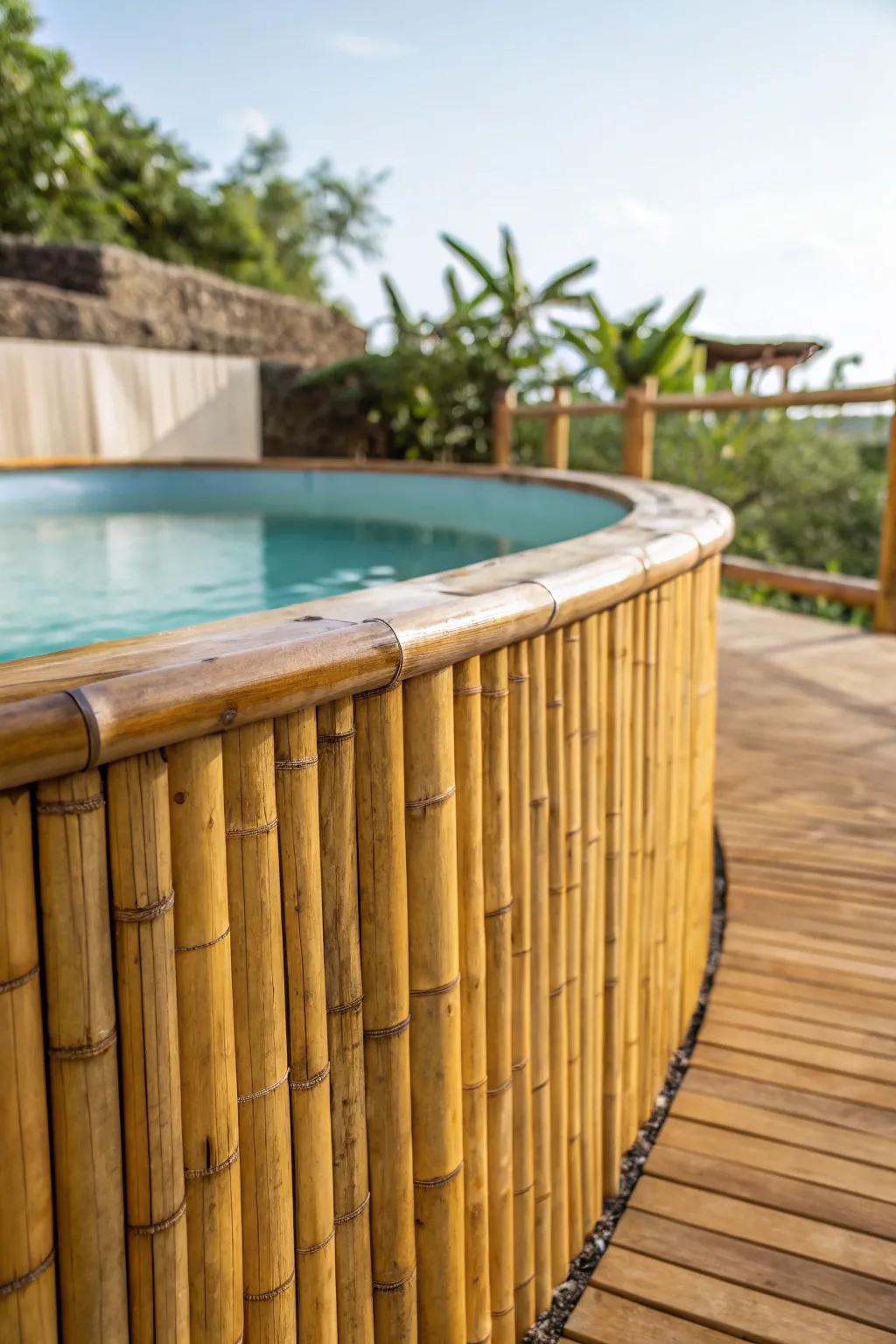 Change your backyard into a tropical hideaway with the countryside sophistication of reed pool covers.
