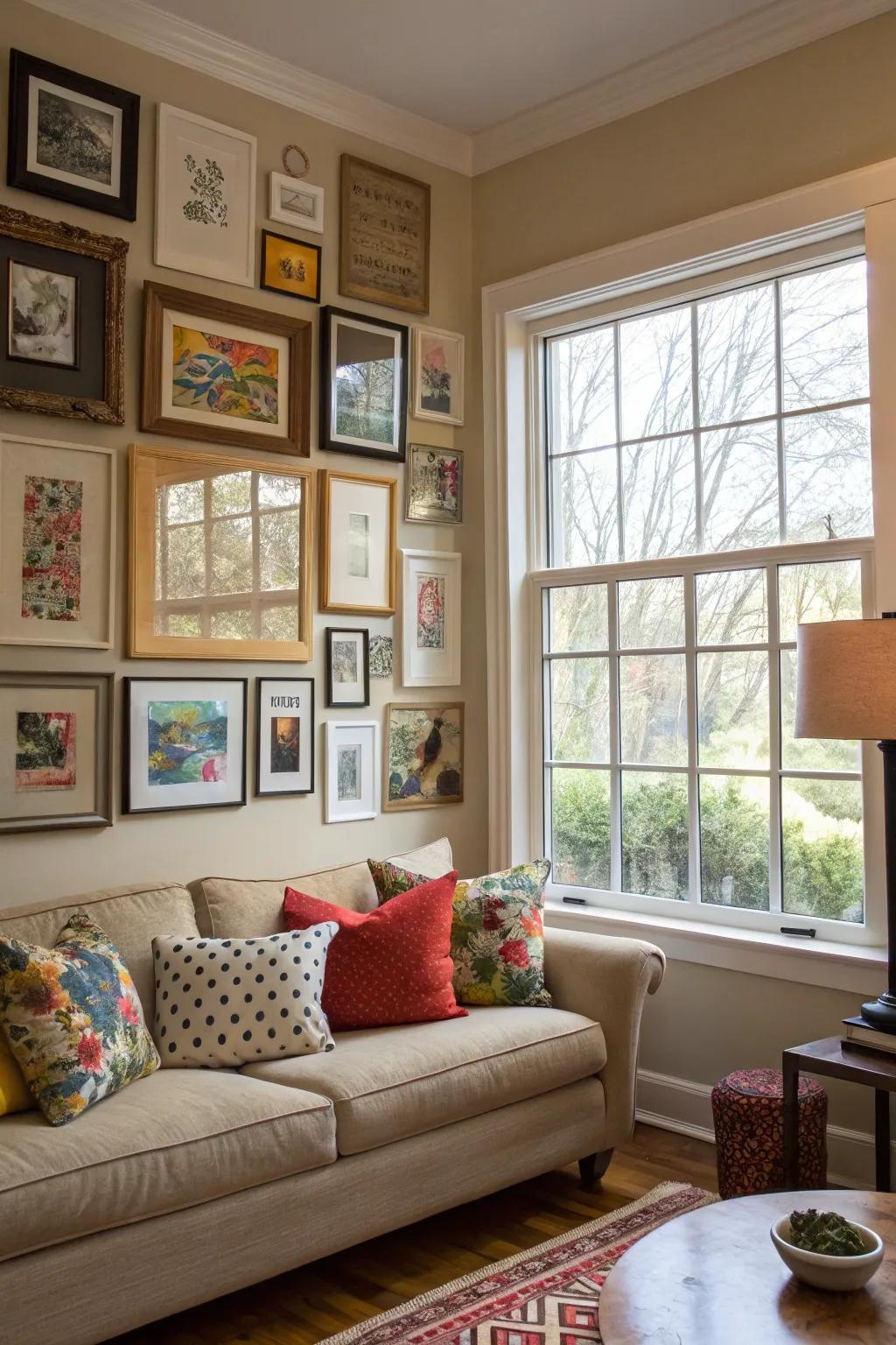 A gallery wall enriches your room's character and vertical space.