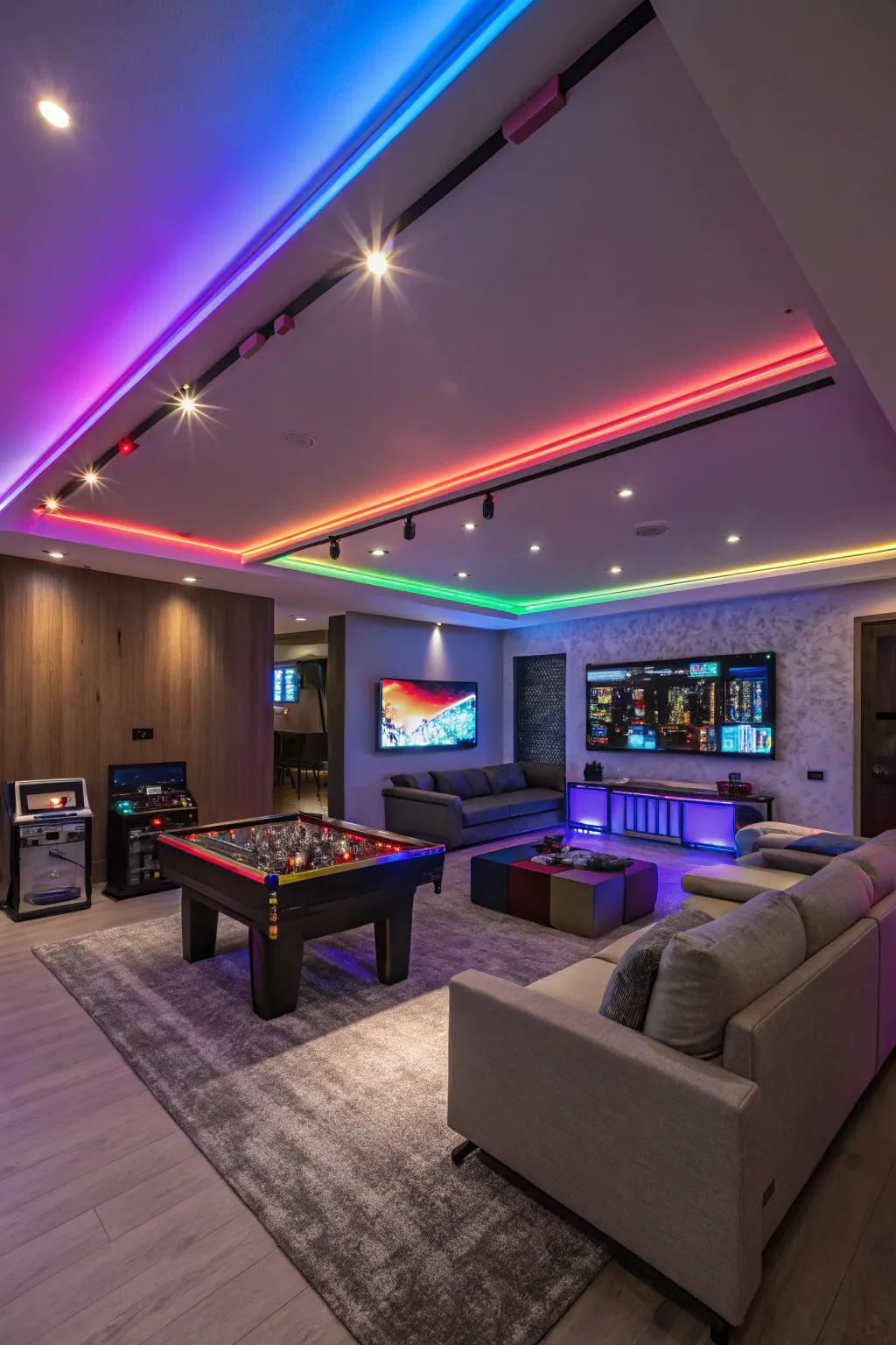 LED lighting has the power to completely alter the ambiance of your game room, introducing vibrant hues and exhilaration.