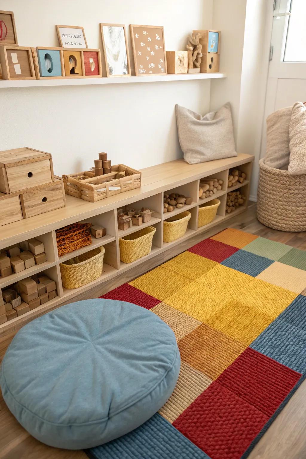 A serene retreat for embarking on block-building escapades.