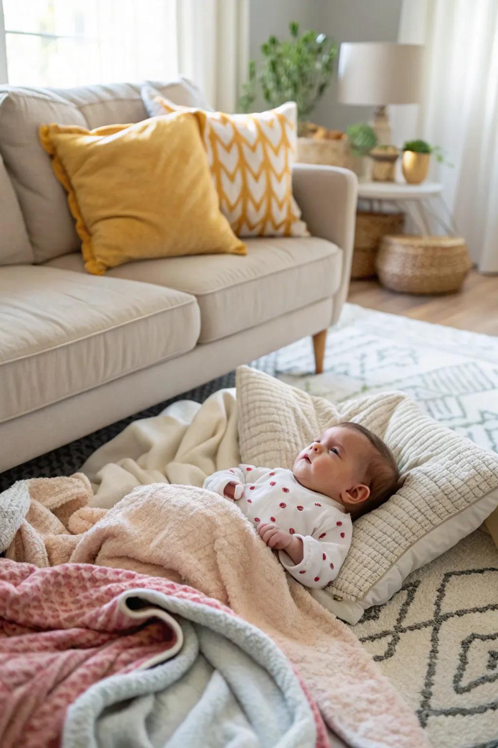 A comfy blanket nook is ideal for creating a snug setting at home.