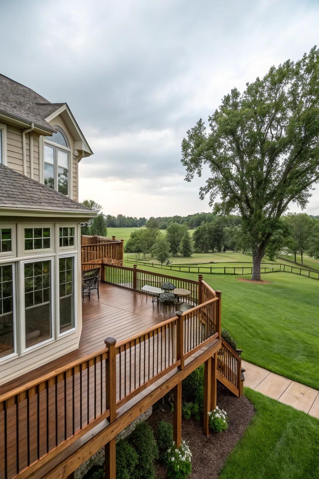 Elevated decks present stunning views and a hint of sophistication.