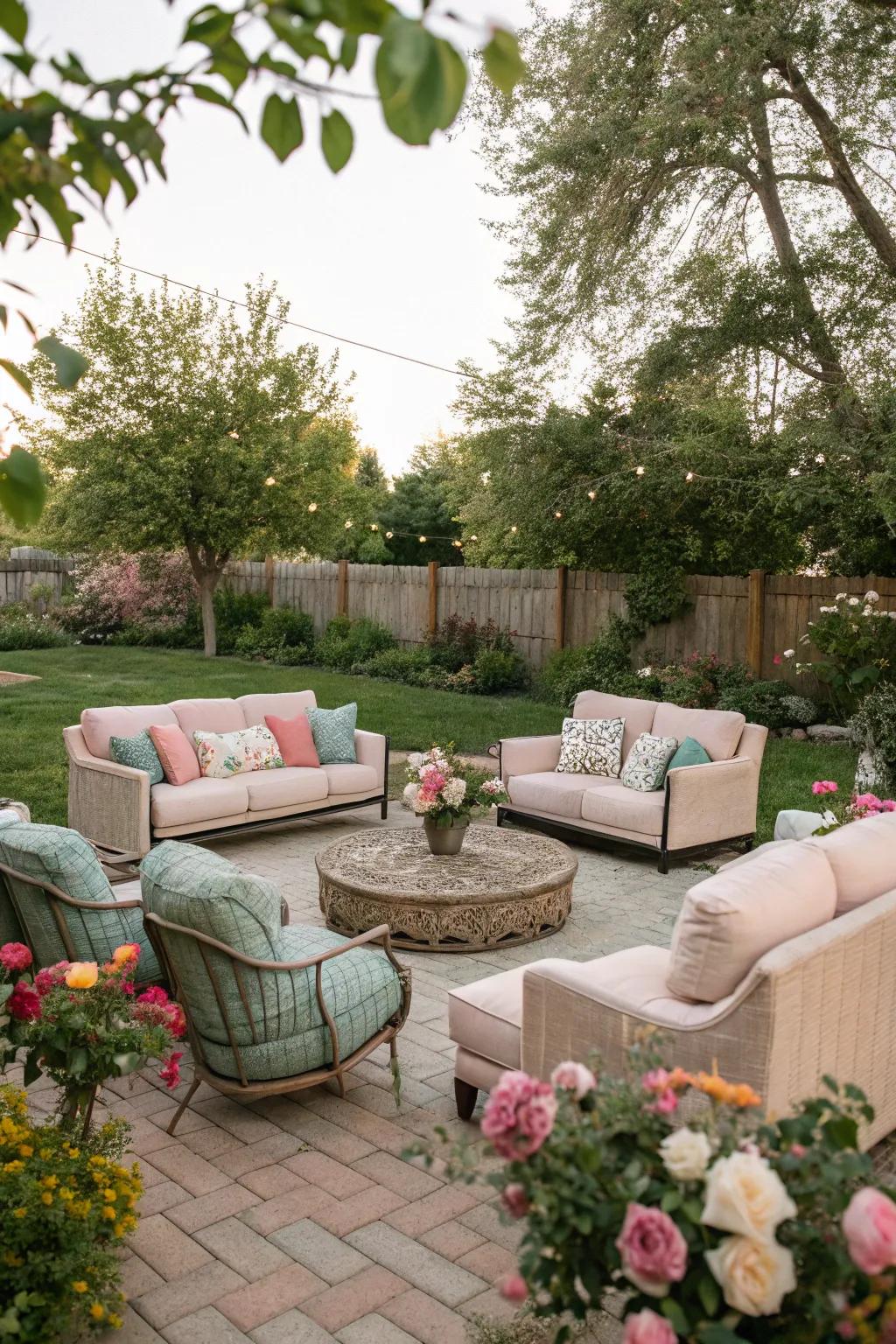 An inviting seating nook perfect for evening conversations.