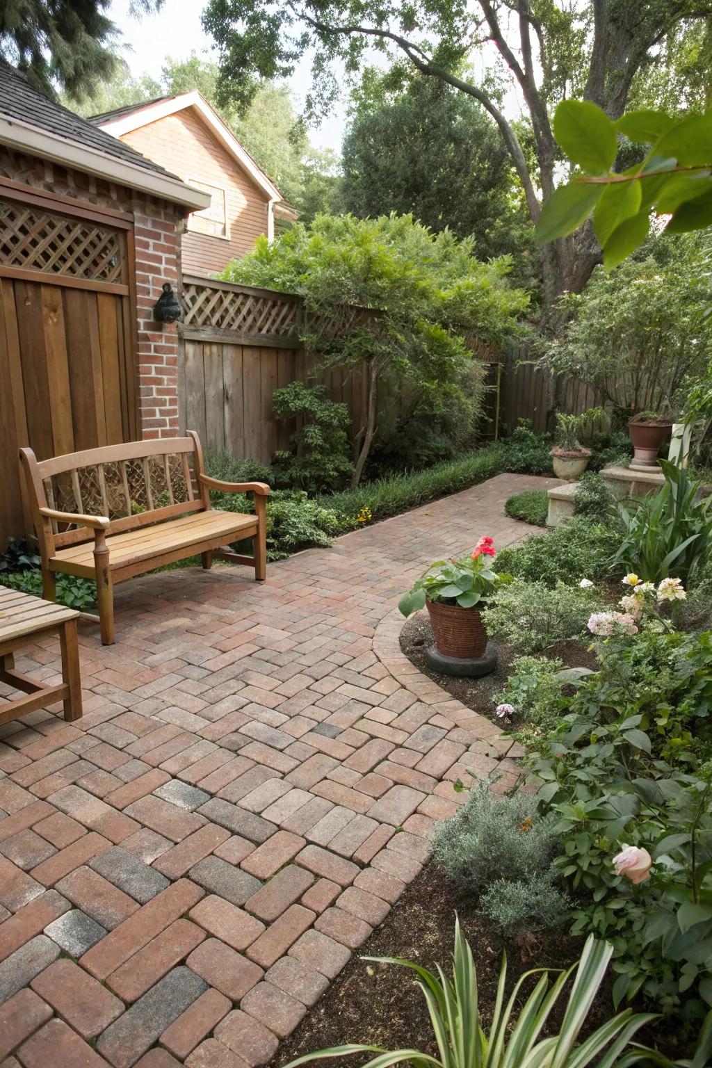 Ageless brick flooring enriches your patio with warmth and appeal.