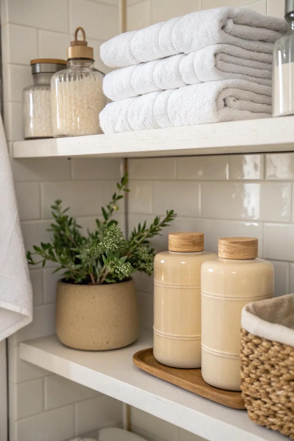 Neutral tones evoke a serene and timeless ambiance.