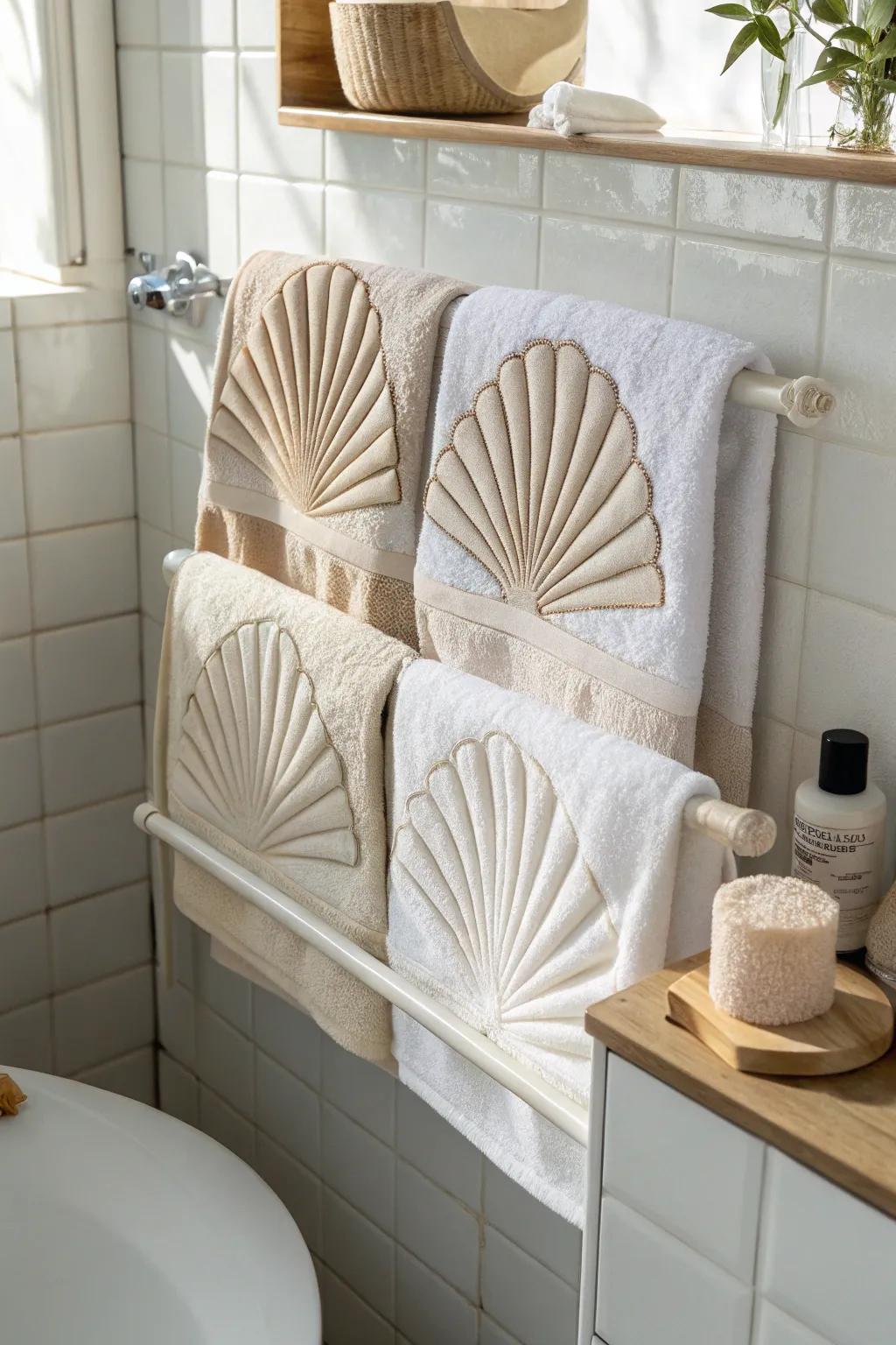 Enhance your bathroom's aesthetic with elegantly folded towels.