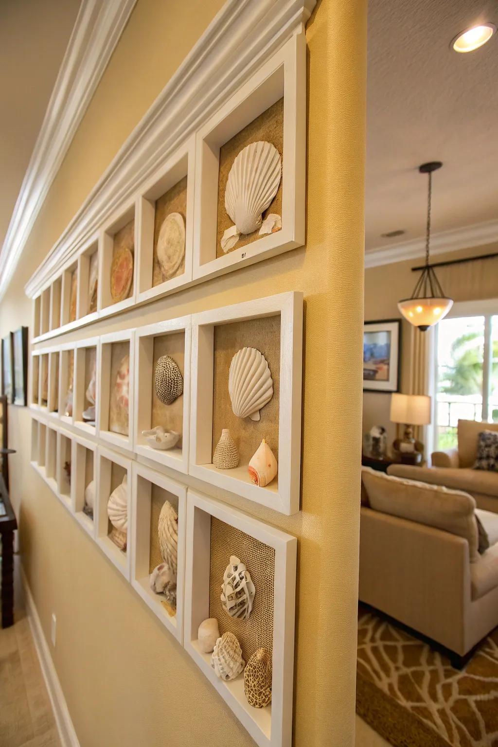 Exhibit your seashell assortment within these sophisticated keepsake frames.