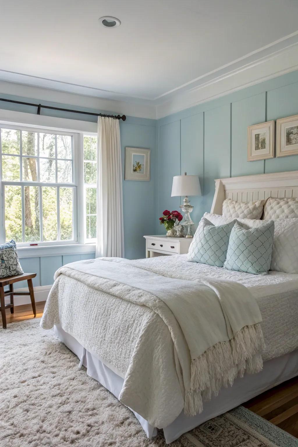 Cultivate a serene ambiance using soft blue shades.