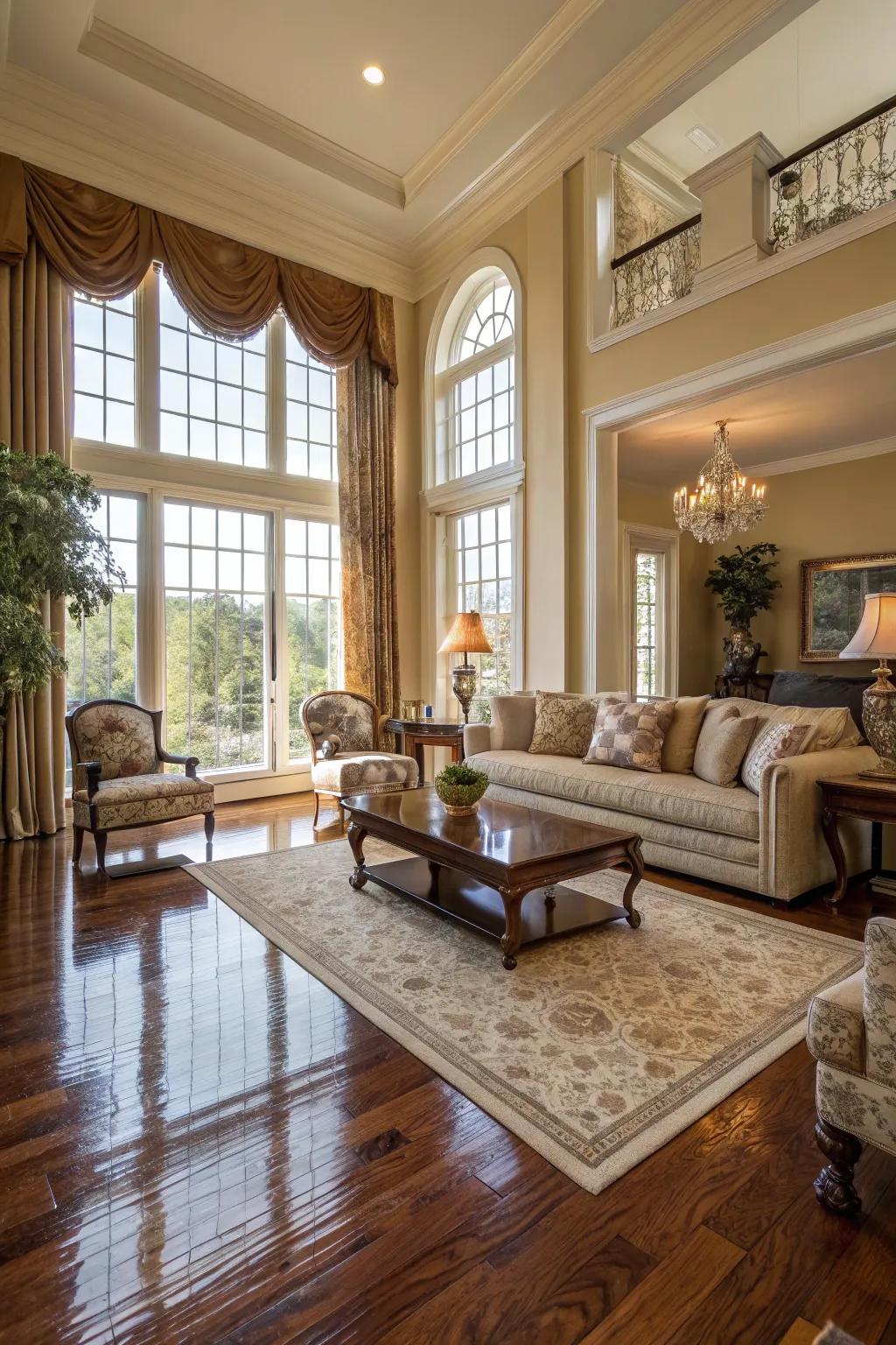 Hardwood floors infuse a sense of welcome and refinement into any living area.