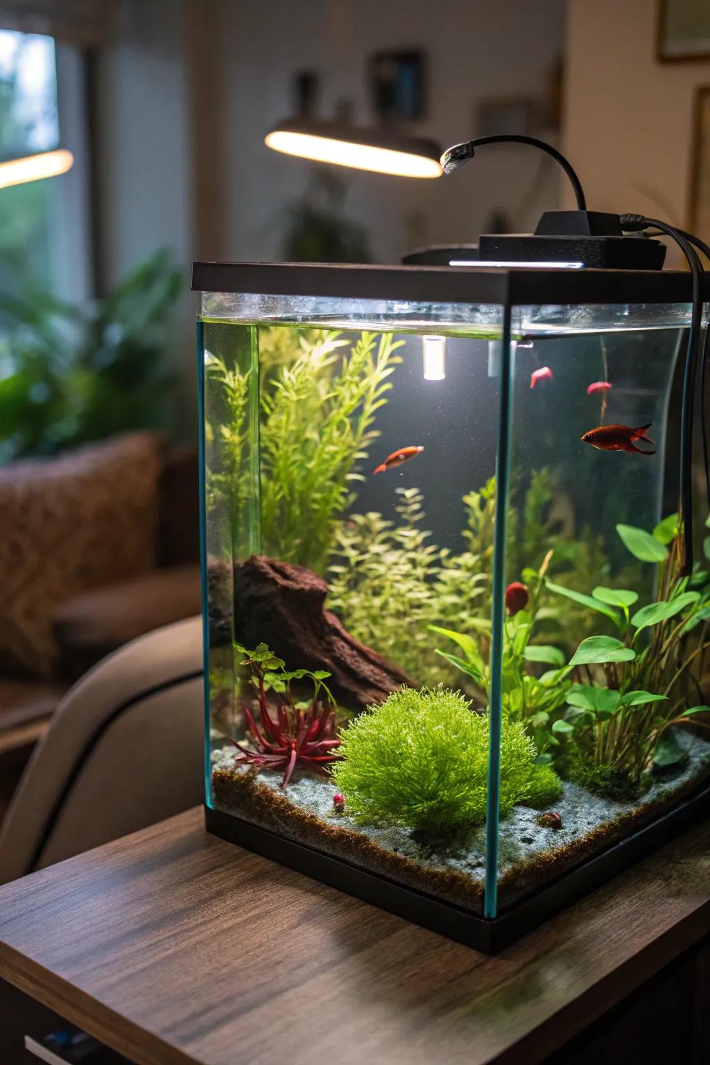 Cultivate a lush haven using live plants tailored for your betta.