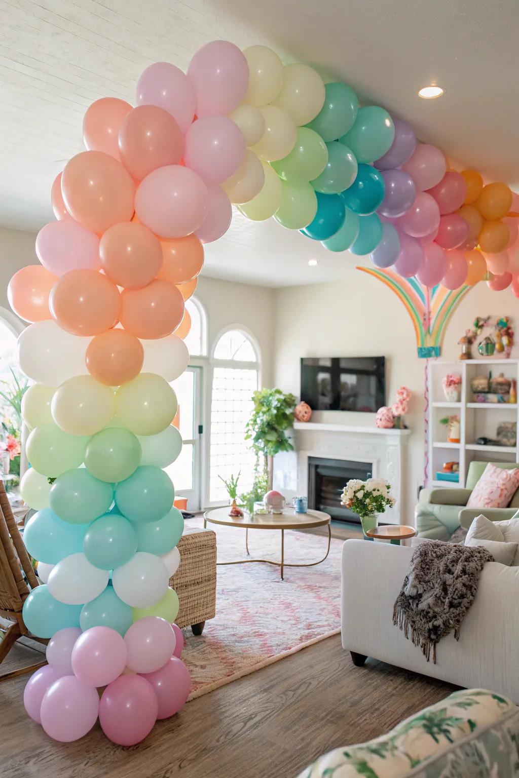 Revamp your living space with lively balloon arrangements.