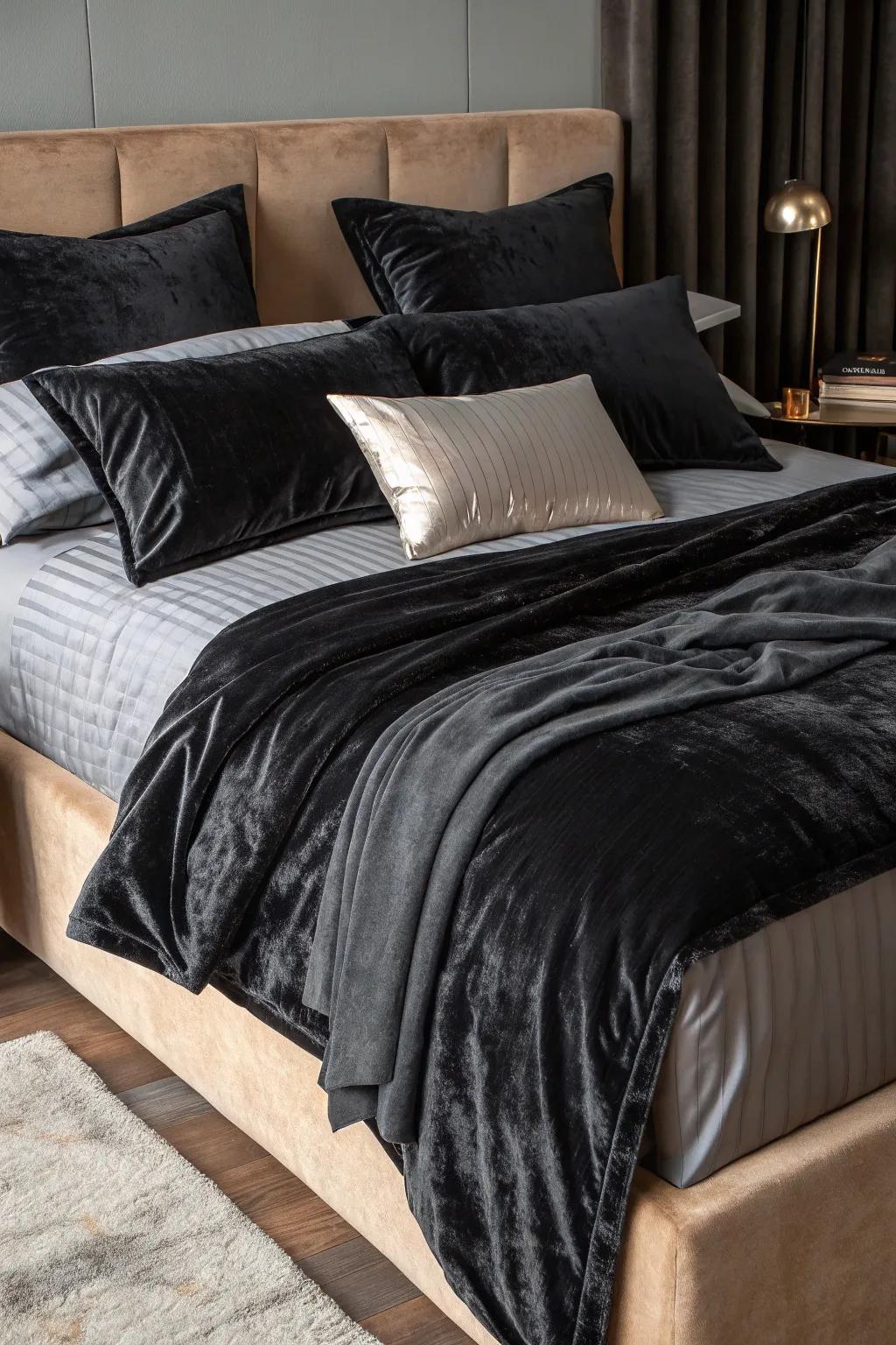 Layering textures to achieve a luxurious sensation.