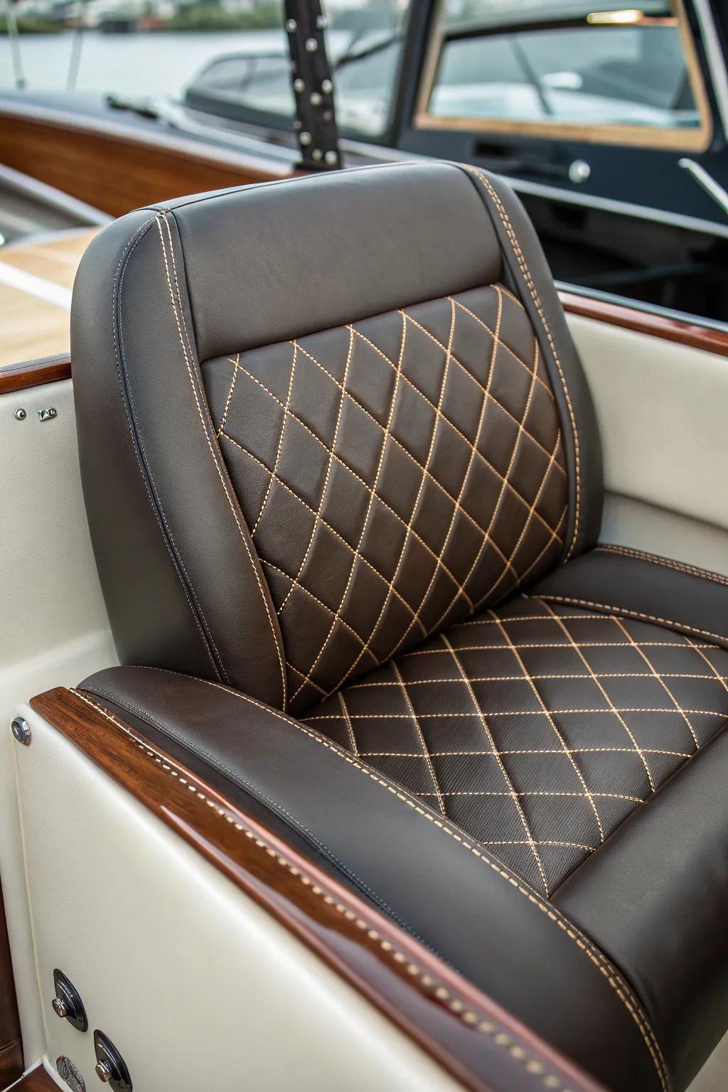 Transform your boat's cabin with plush leather upholstery and exquisite patterns.