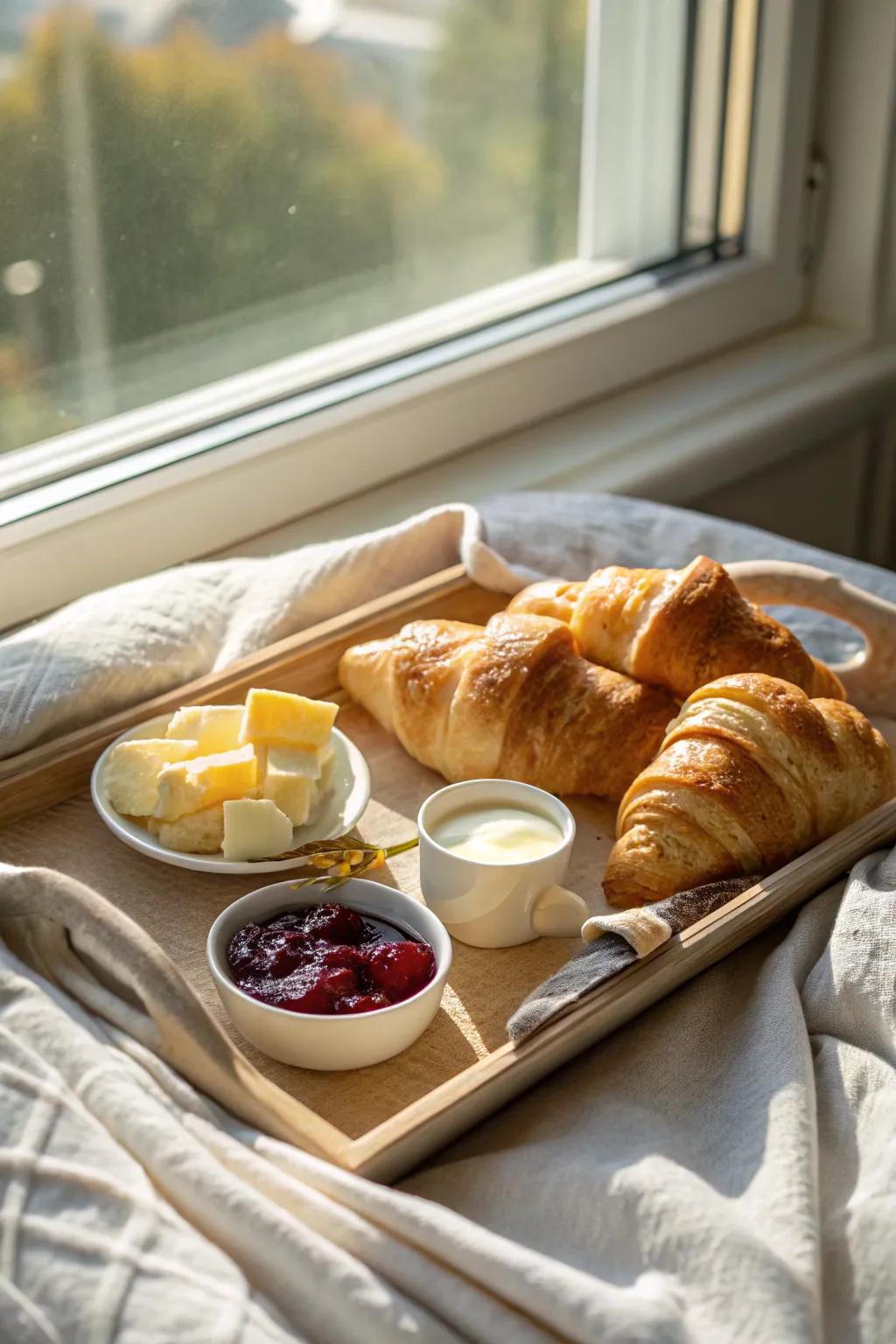French croissants introduce a fashionable nuance to your morning.