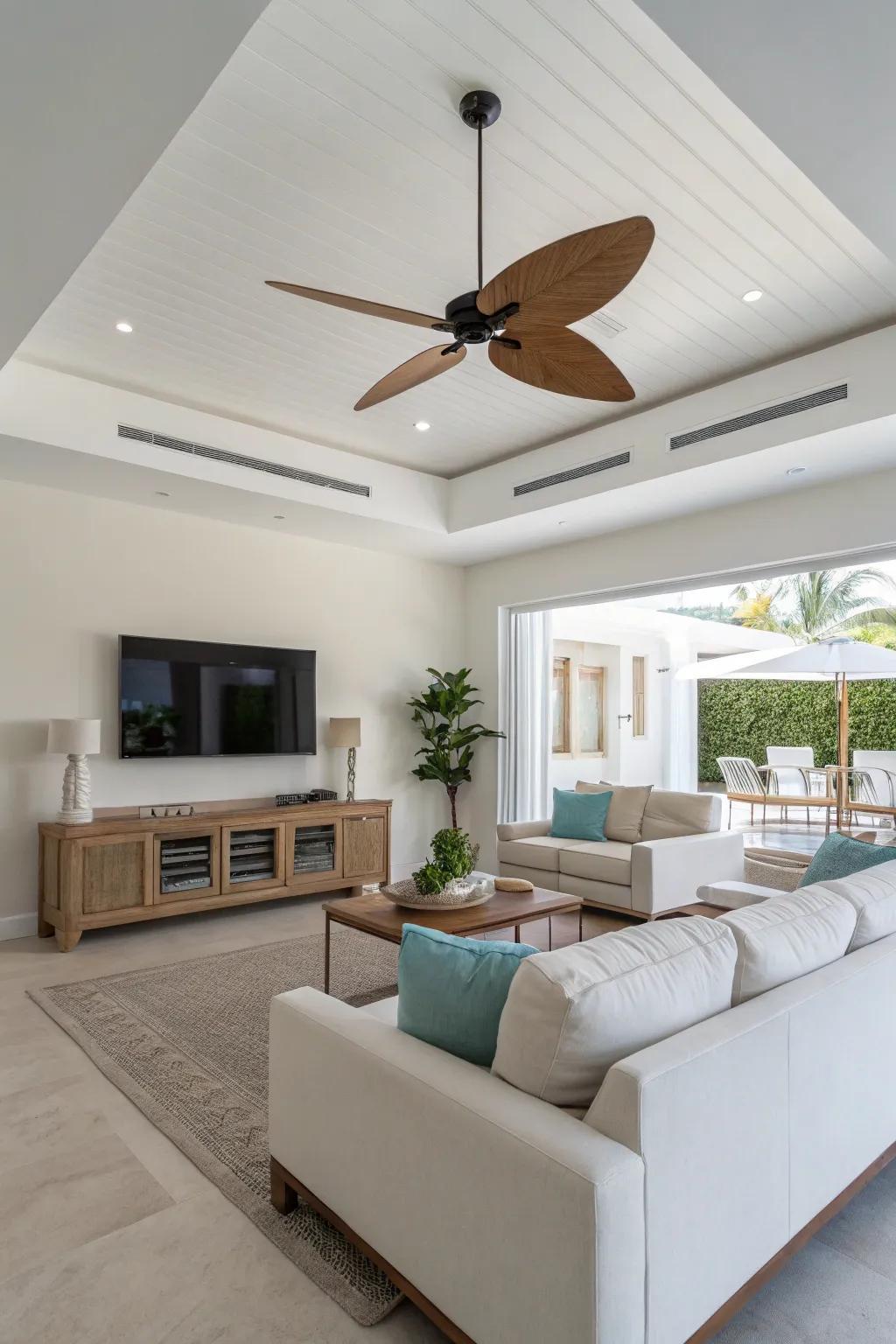 Embrace the elegance of a minimalist ceiling fan.