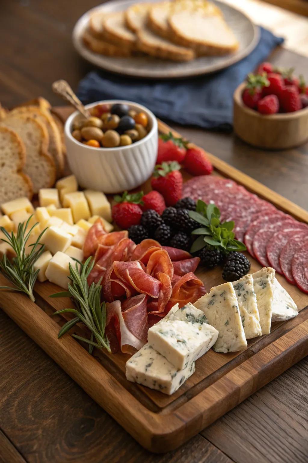 A classic charcuterie board with European flair.