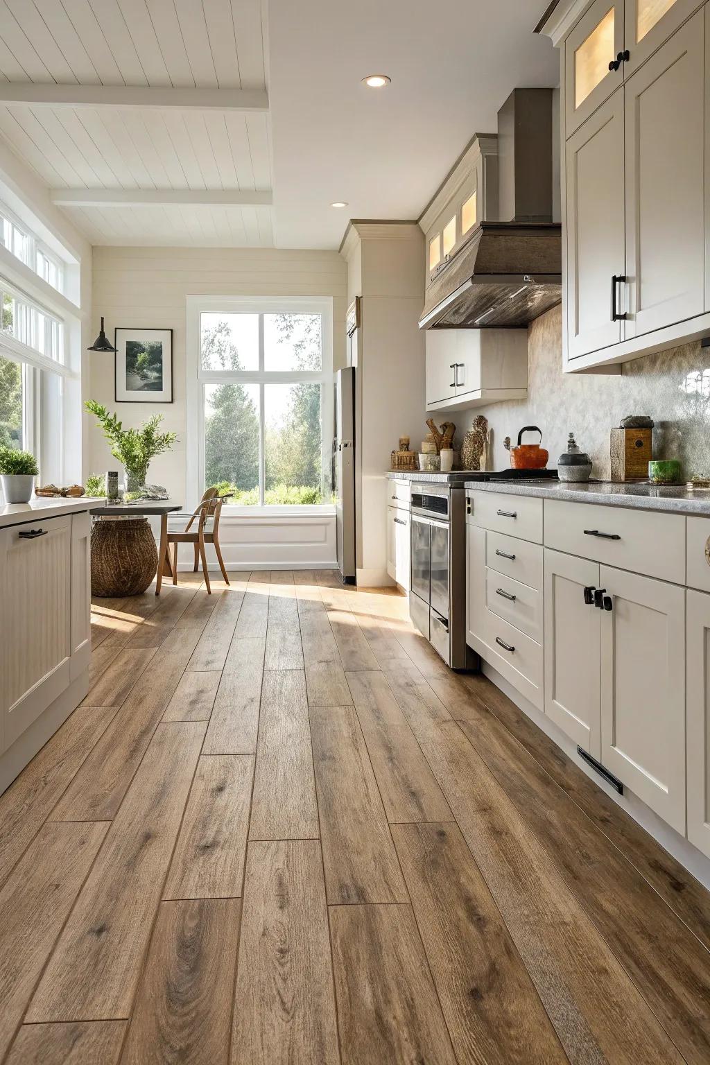 Synthetic wood strips: the hardwood visual without the expensive price.