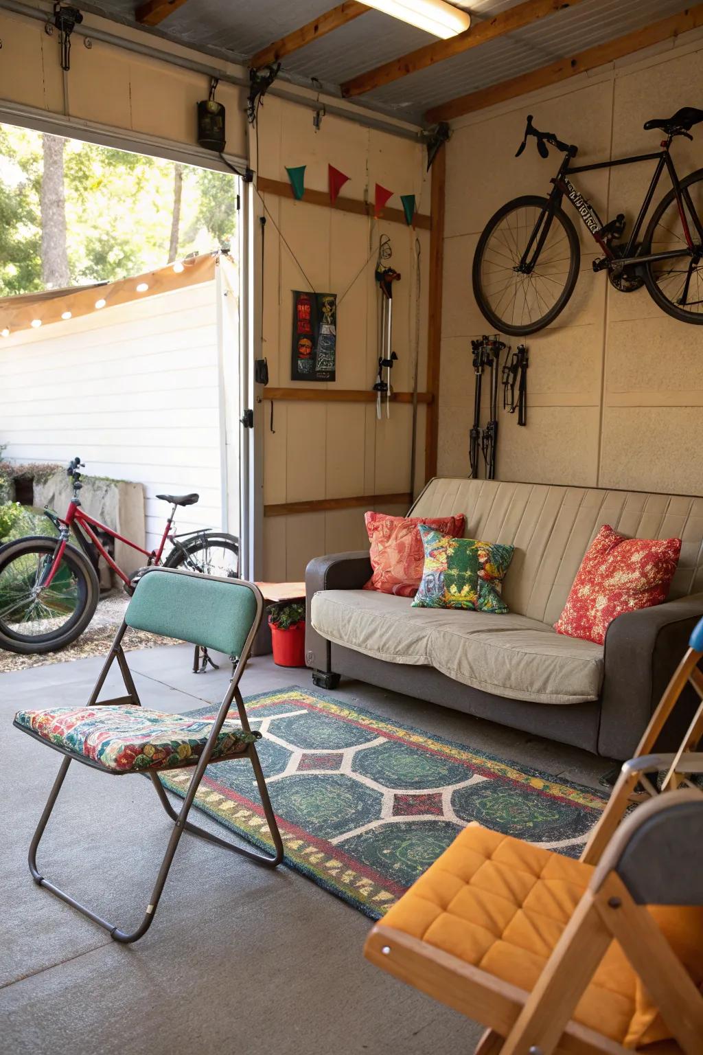 A welcoming seating area truly makes your garage hangout shine.