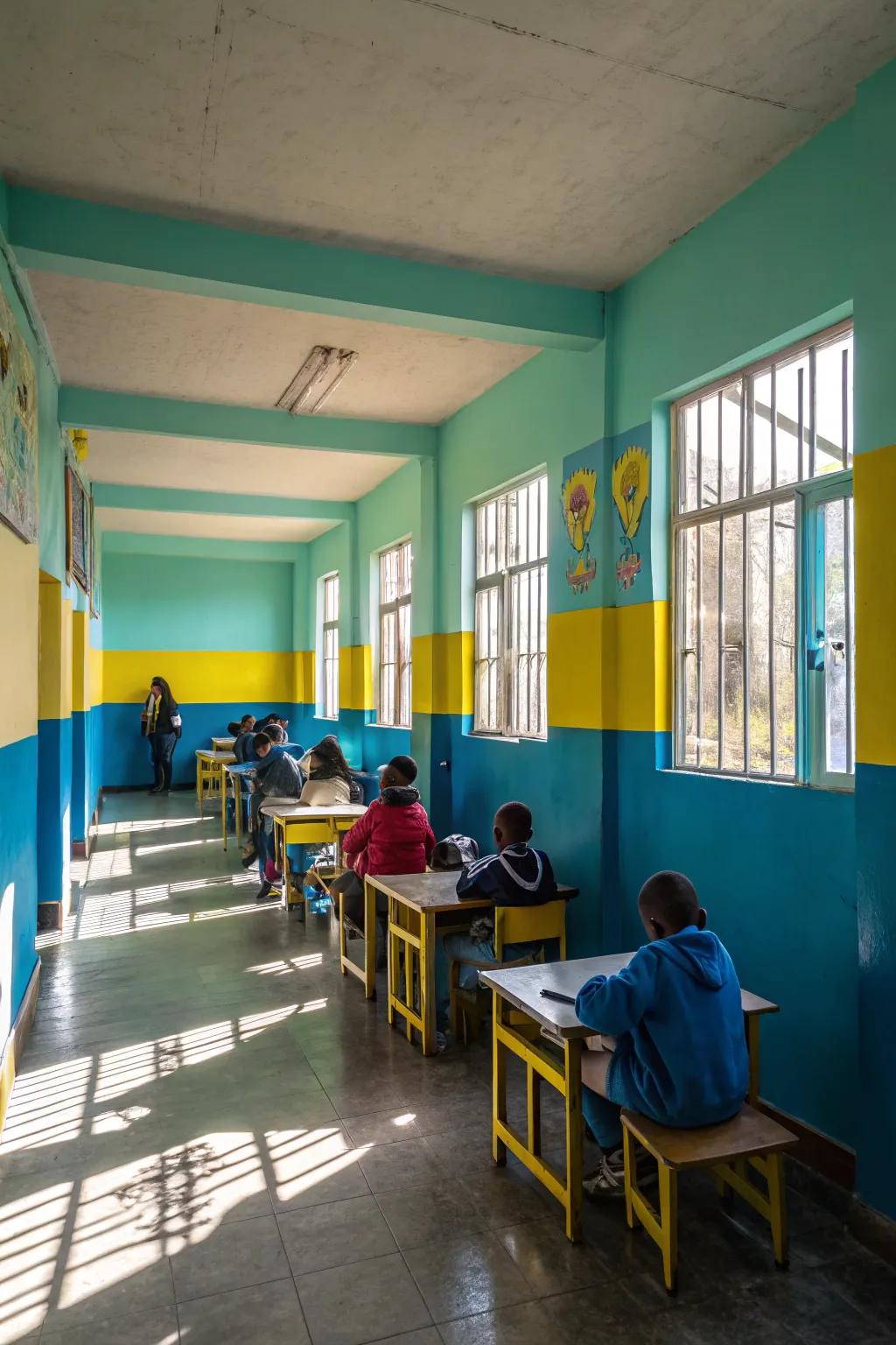 Lively colors fill educational spaces with energy.