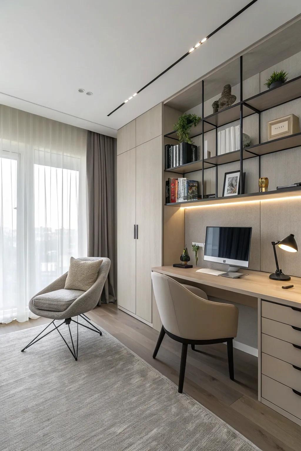 A minimalist office that fosters clarity and concentration.