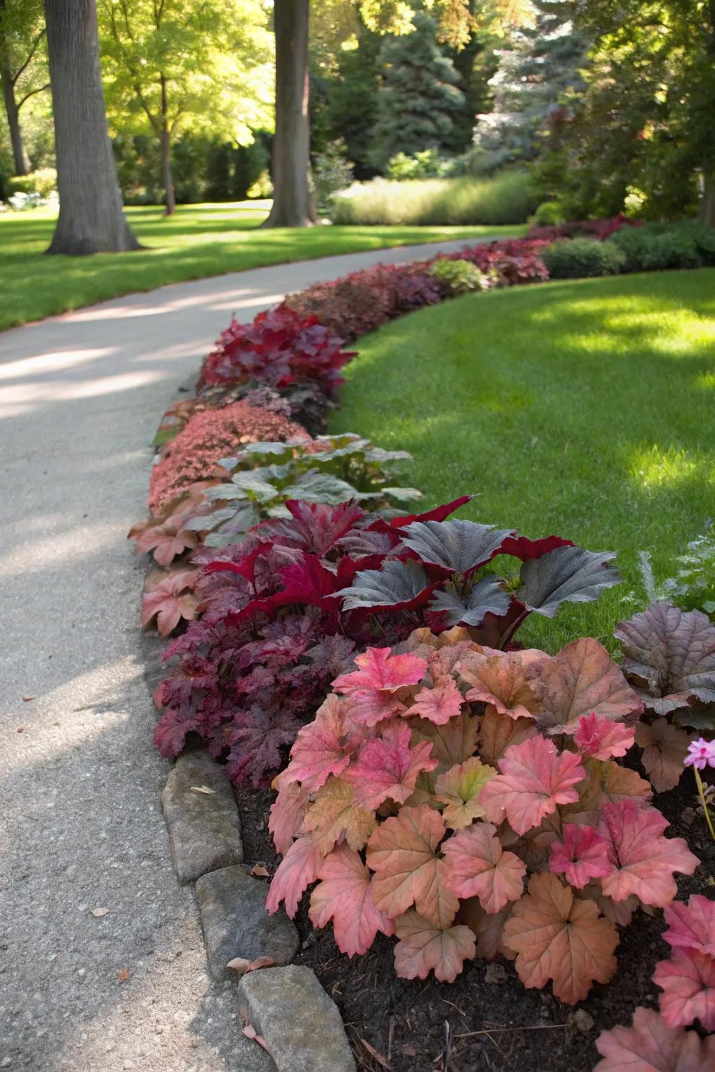 <strong><em>Kaleidoscope bells</em></strong> craft an eye-catching border along a garden trail with their diverse array of colors.” loading=”lazy” class=”pimg”>
	</picture><figcaption><strong><em>Kaleidoscope bells</em></strong> craft an eye-catching border along a garden trail with their diverse array of colors.</figcaption></figure>
<p>Incorporate <strong><em>kaleidoscope bells</em></strong> as a dynamic border along your garden walkways. Their compact, low-lying greenery is ideal for injecting a splash of color that subtly delineates areas.</p>
<h3>Give these a look:</h3>
<ul class=
