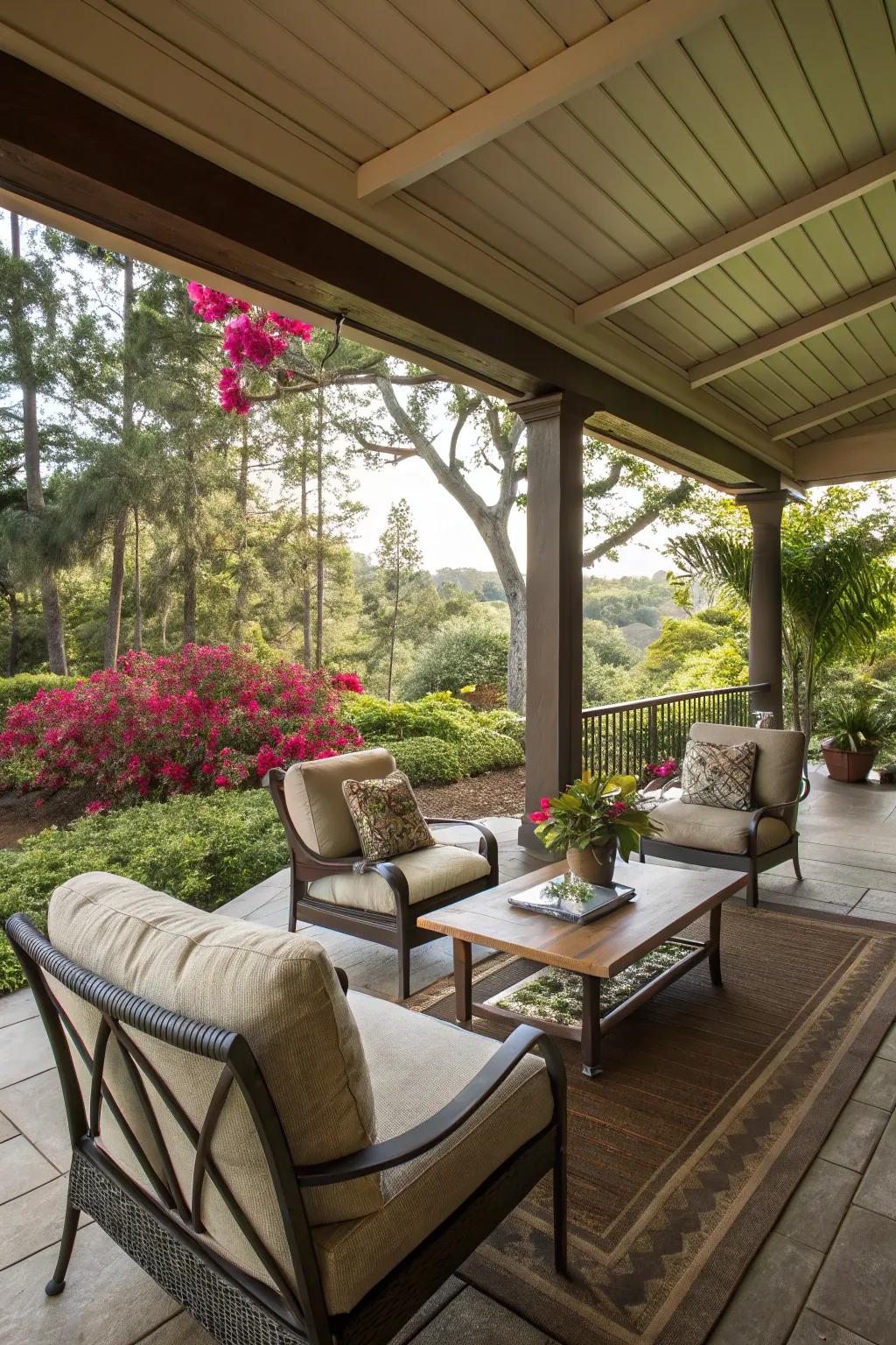 Design a cozy seating spot for unwinding and connecting with others.