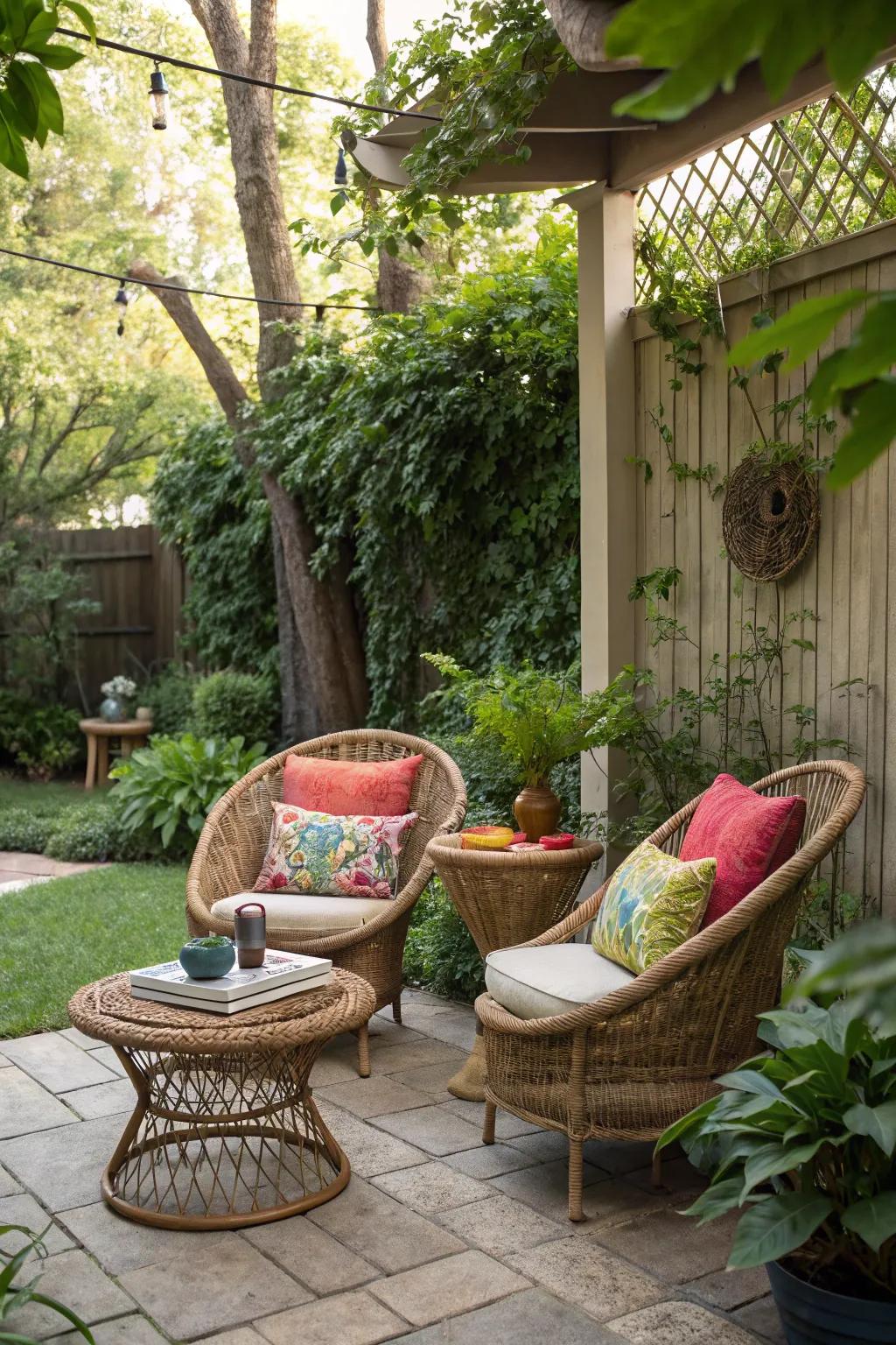 A cozy seating nook that invites relaxation and calm.