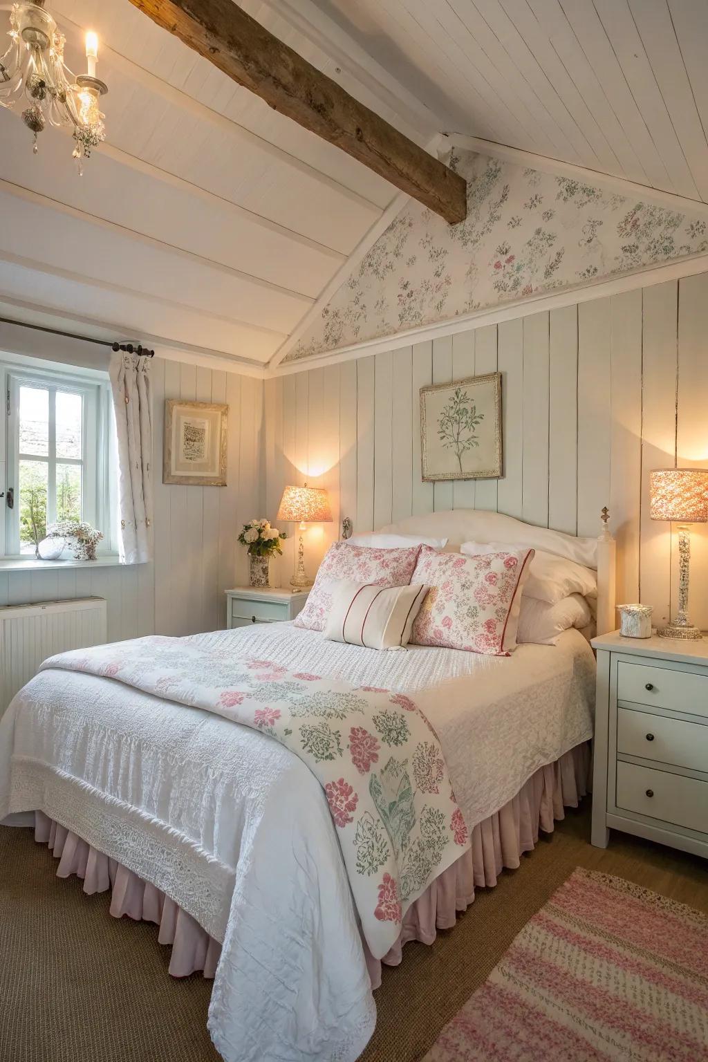 Delicate and neutral tones establish a serene escape.