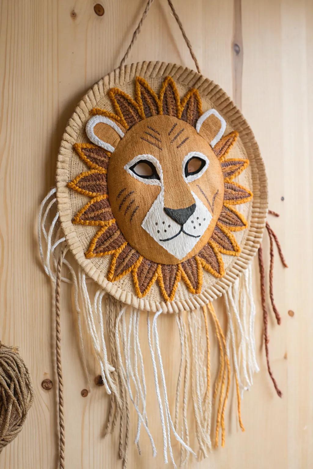 Ignite imagination with this delightful cardboard circle lion mask, blending simplicity with creative expression.