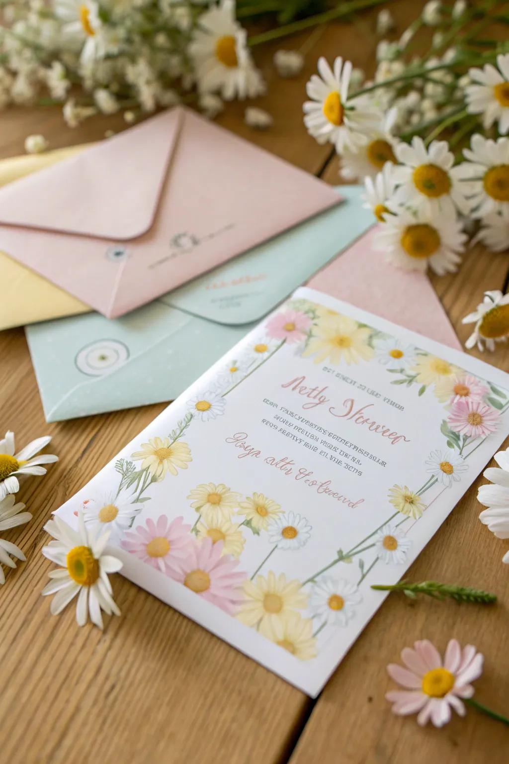 Ignite excitement with charming daisy invitations.