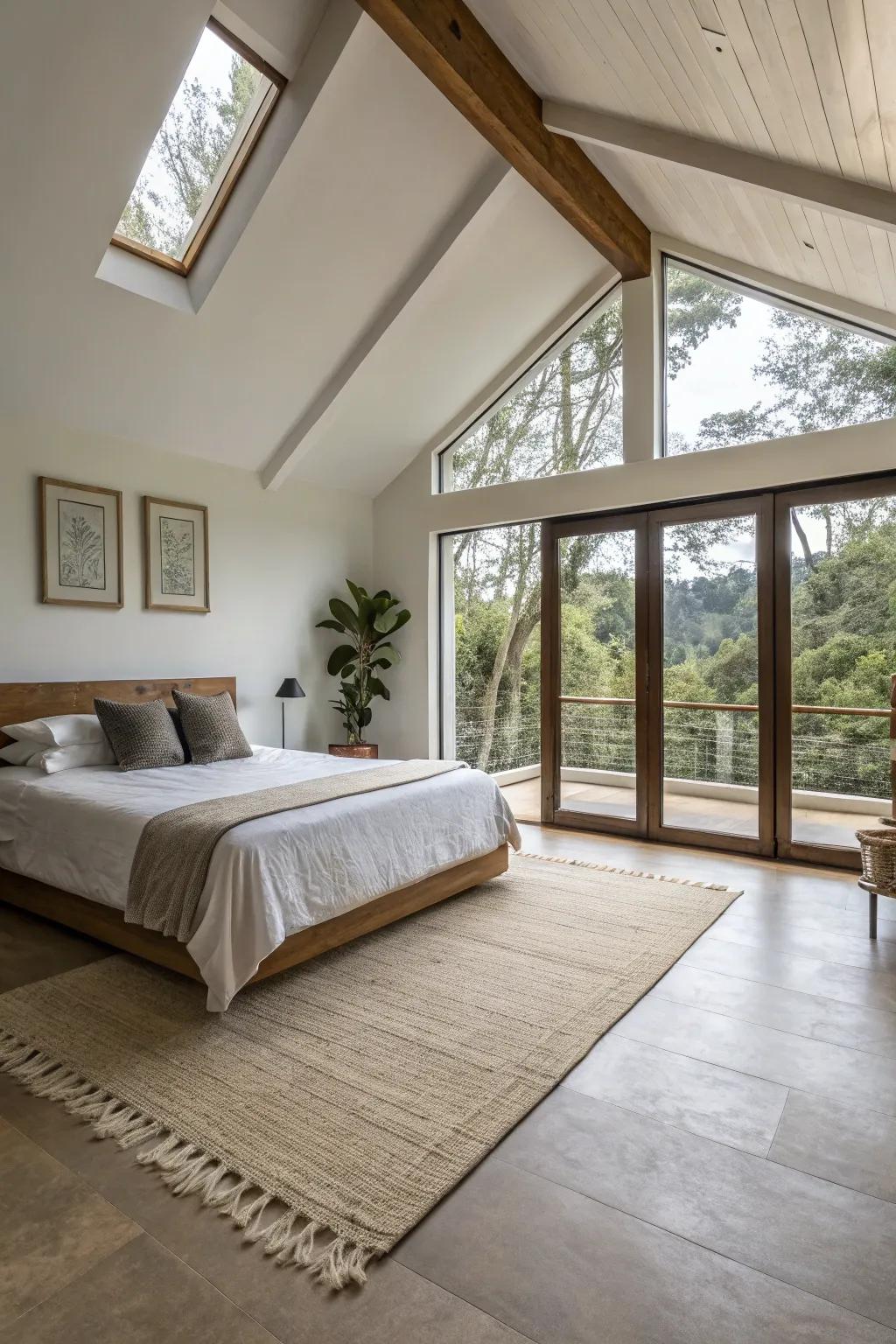 Unlock your room’s full potential with a bed placed diagonally.