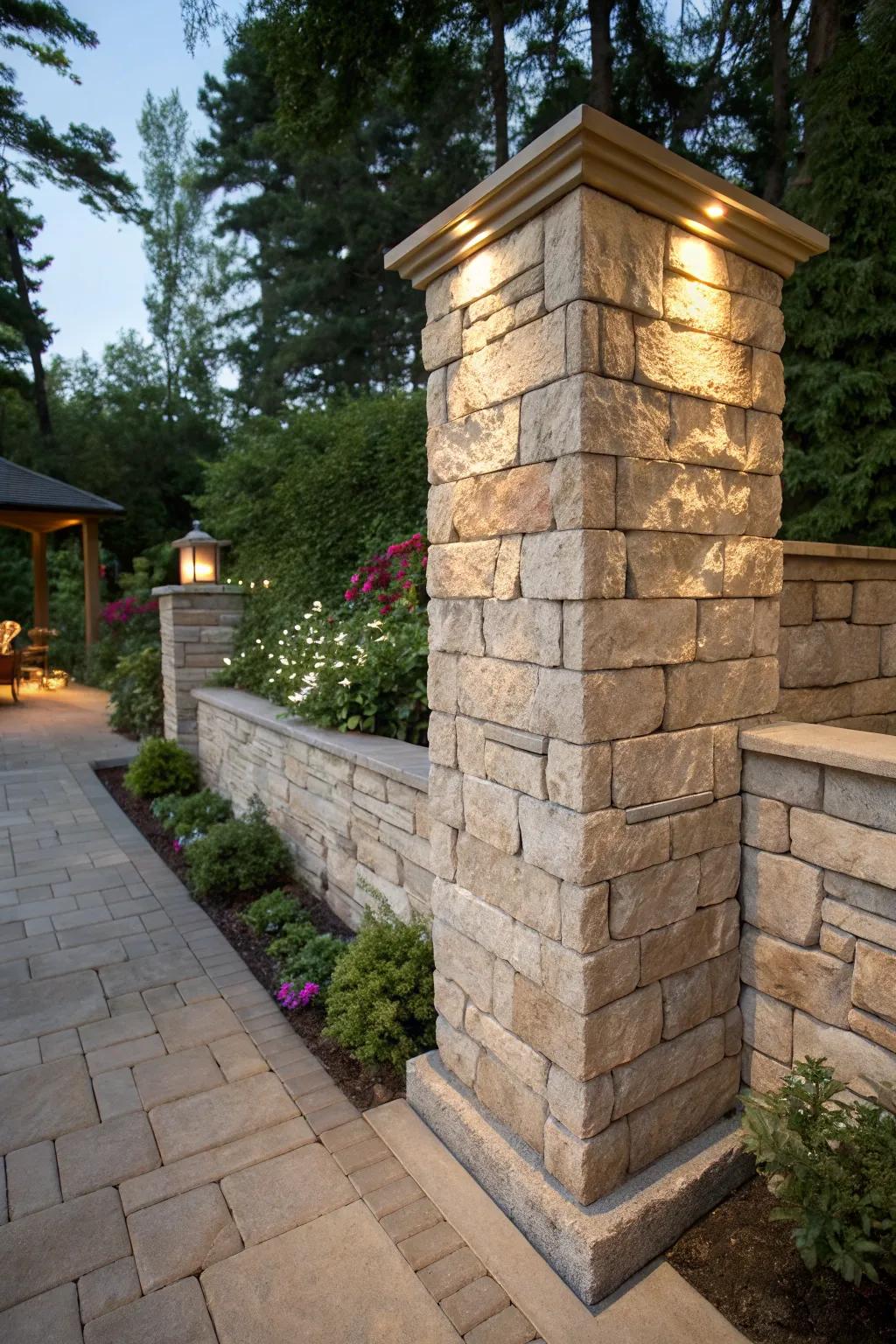 Stone veneer lends an air of timeless sophistication to any wall.