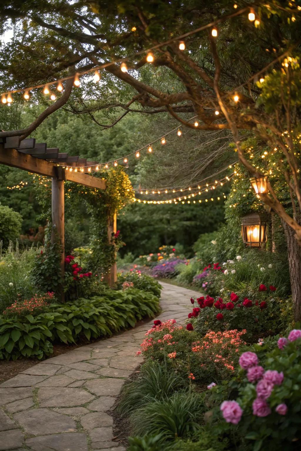 A garden space converted into a delightful fairyland.