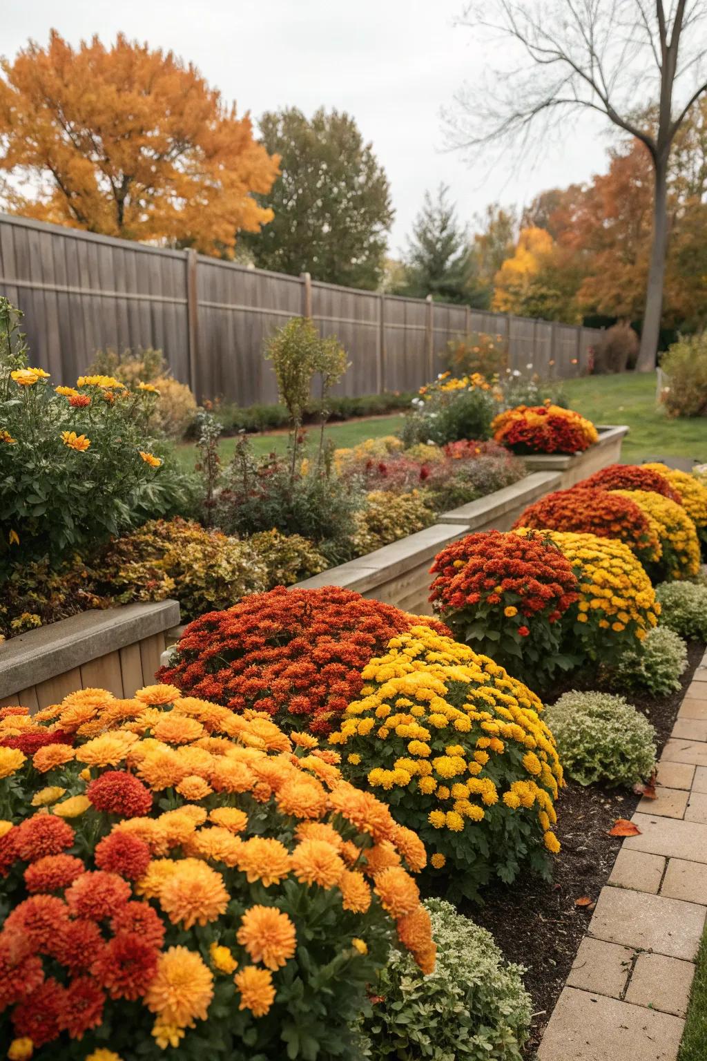 Enhance your yard with a palette that showcases fall's vibrant shades.