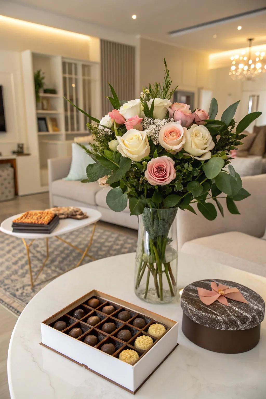 A lovely mix of flowers and chocolates perfect for a birthday treat.