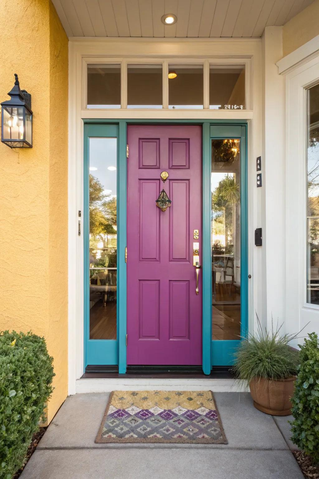 A creatively designed door that infuses character and allure into any home setting.