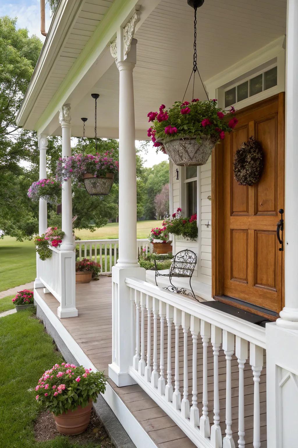 Classic white railings exuding eternal charm