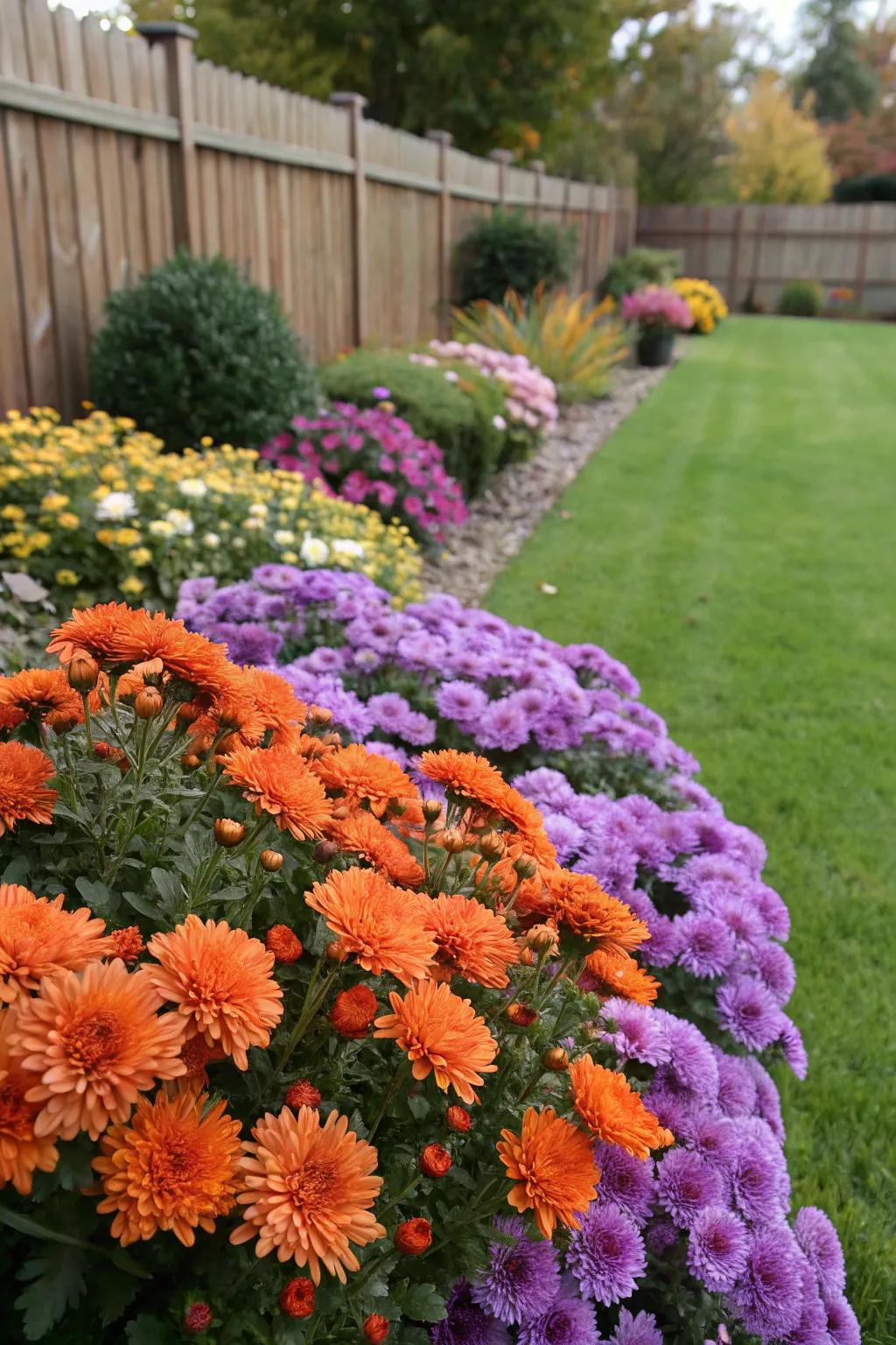 Transform your front yard into a vibrant spectacle with colorful globe flowers and starworts.