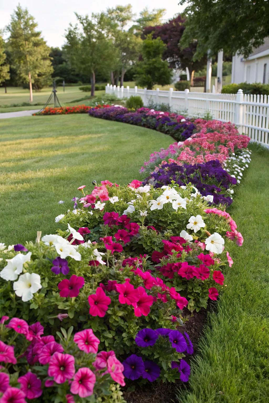 A vibrant array of Blomsies creates a stunning display in the front yard.