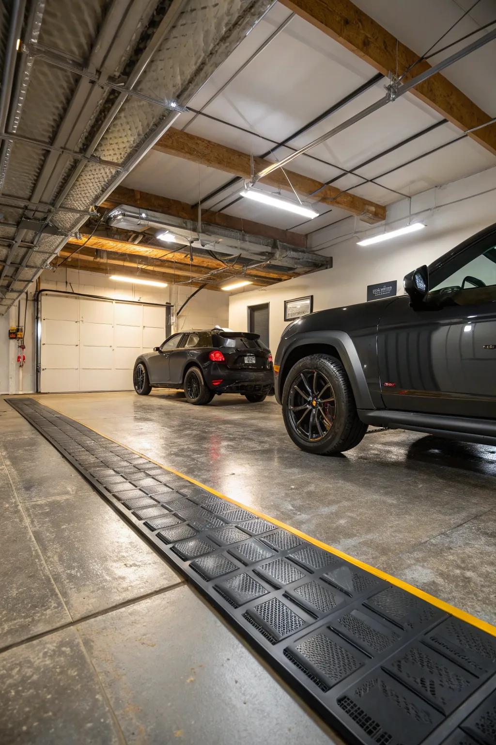 For garages that see a lot of action, rubber baseboards offer a robust, shock-absorbing solution.