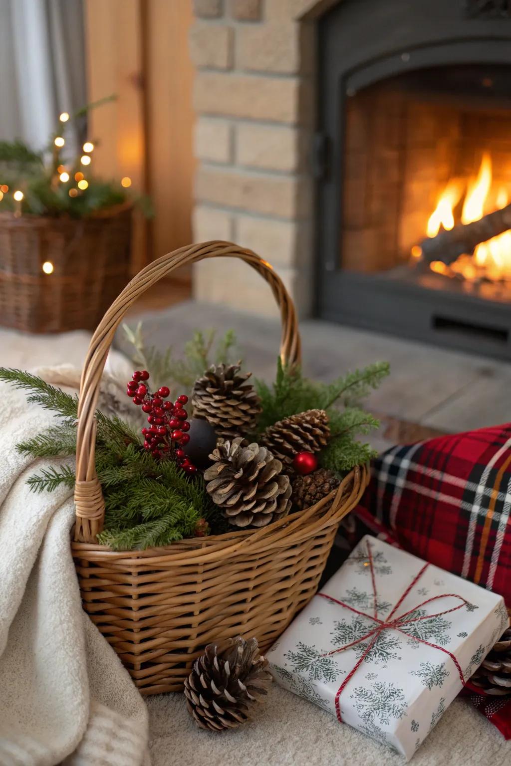 A winter-inspired gift basket, a true celebration of the holiday spirit.