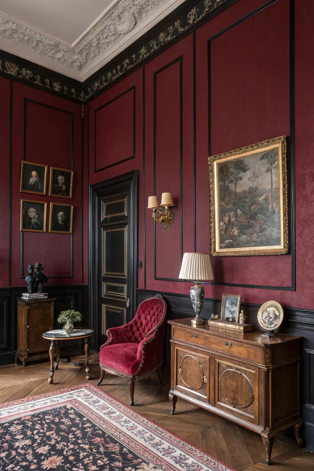 A space where intense shades stir a gothic desire.