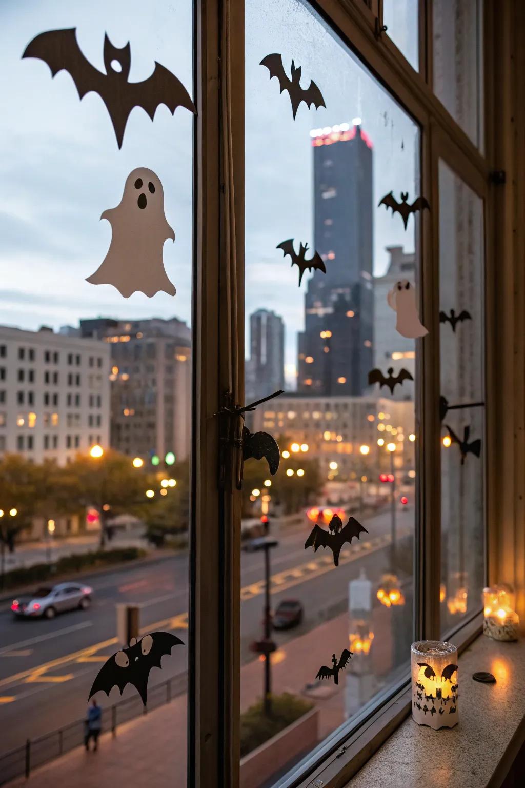 Vinyl window decals contribute an eerie atmosphere to any dwelling.
