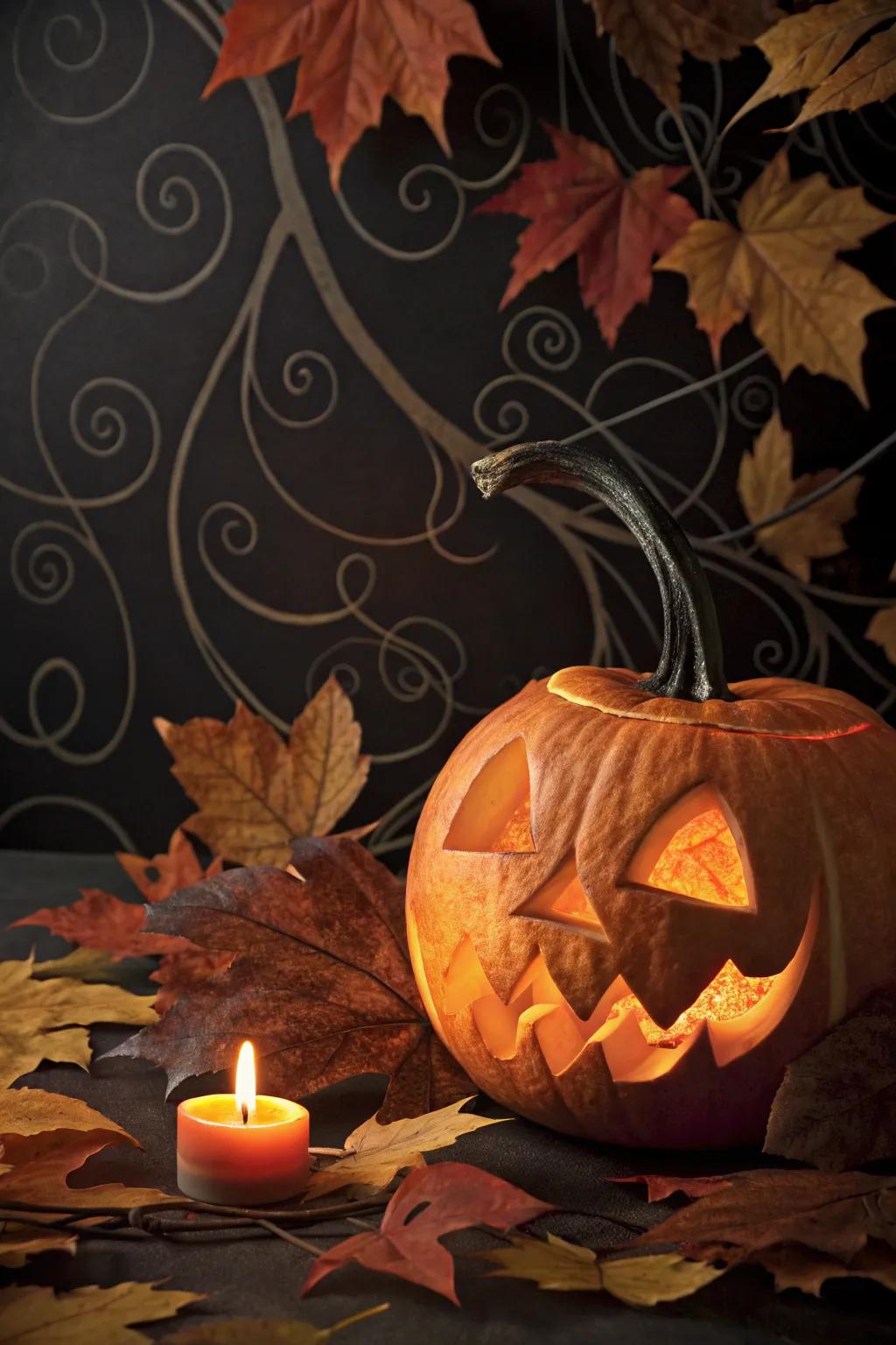 A quintessential Halloween poster starring a carved pumpkin.