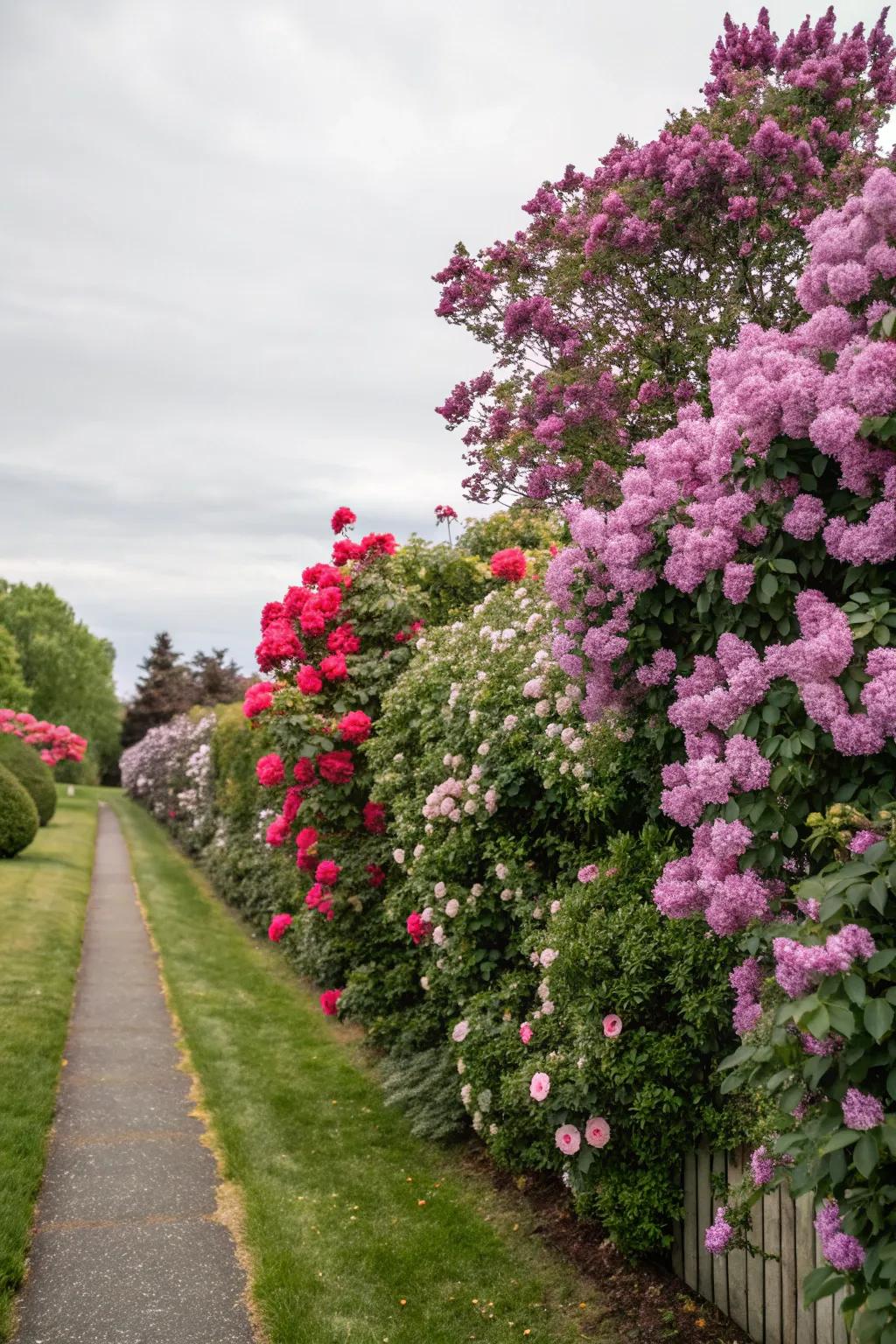 Flowering hedges introduce vibrant color to your garden