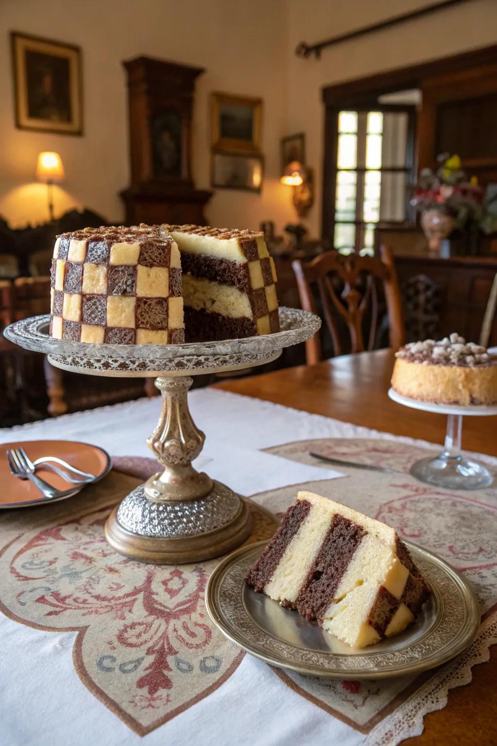 Chessboard designs offer a classic surprise.