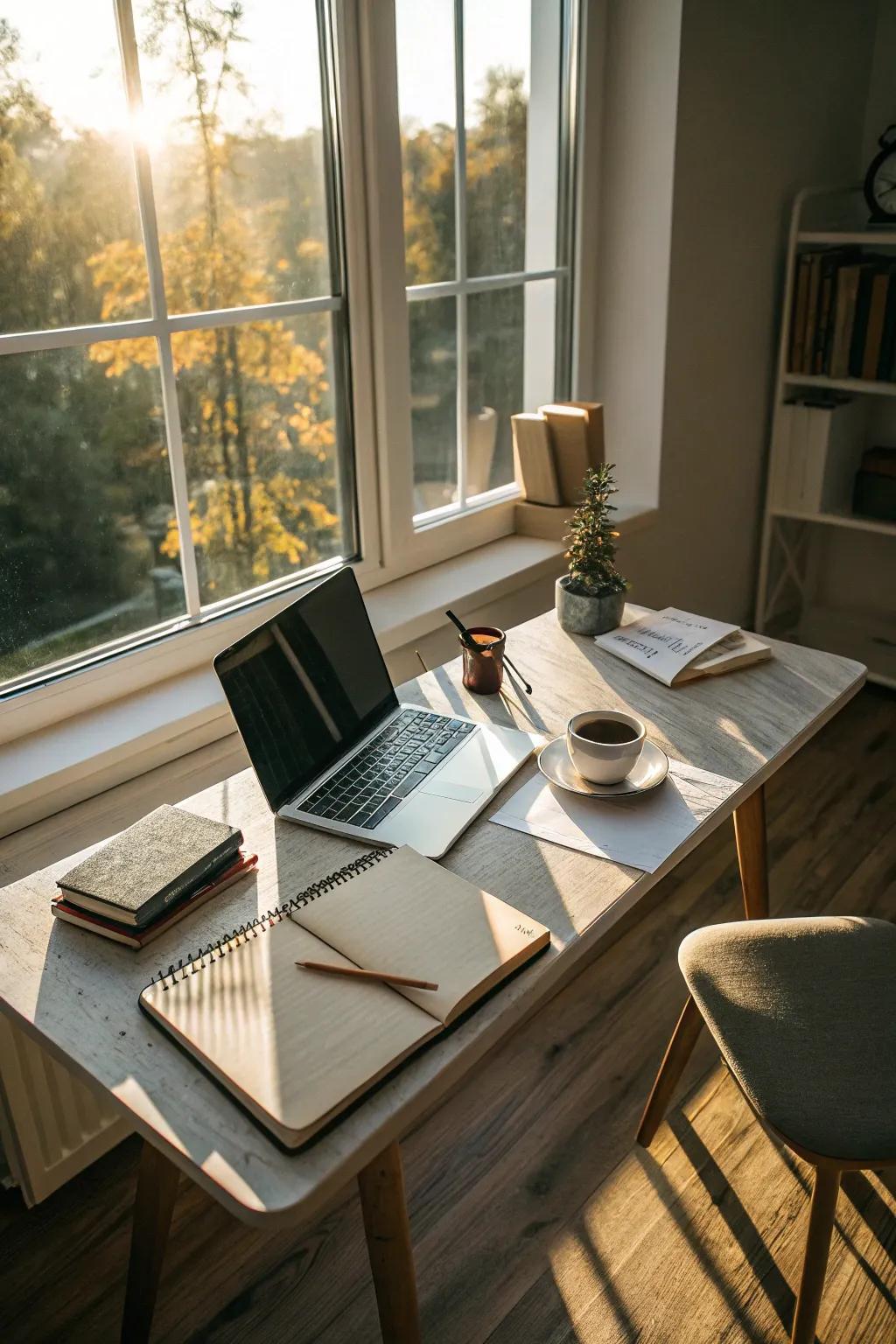 Soak up the revitalizing energy of natural light as you work.