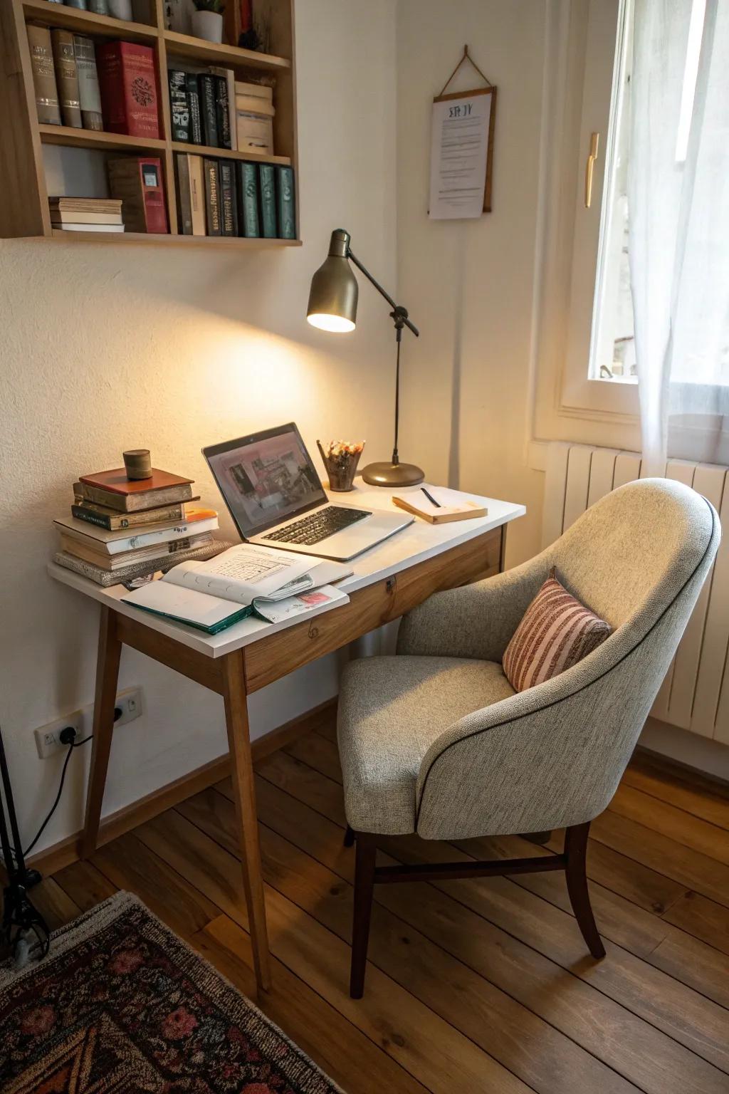 A dedicated homework spot nestled in a quiet corner.