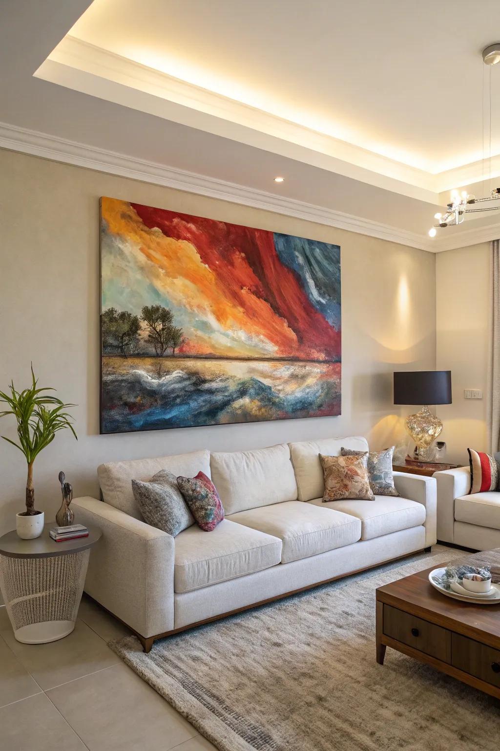 A striking piece of art gives your living area more character